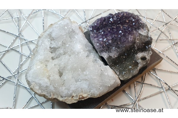 Set Reinigen & Aufladen mit Amethyst + Schneequarz